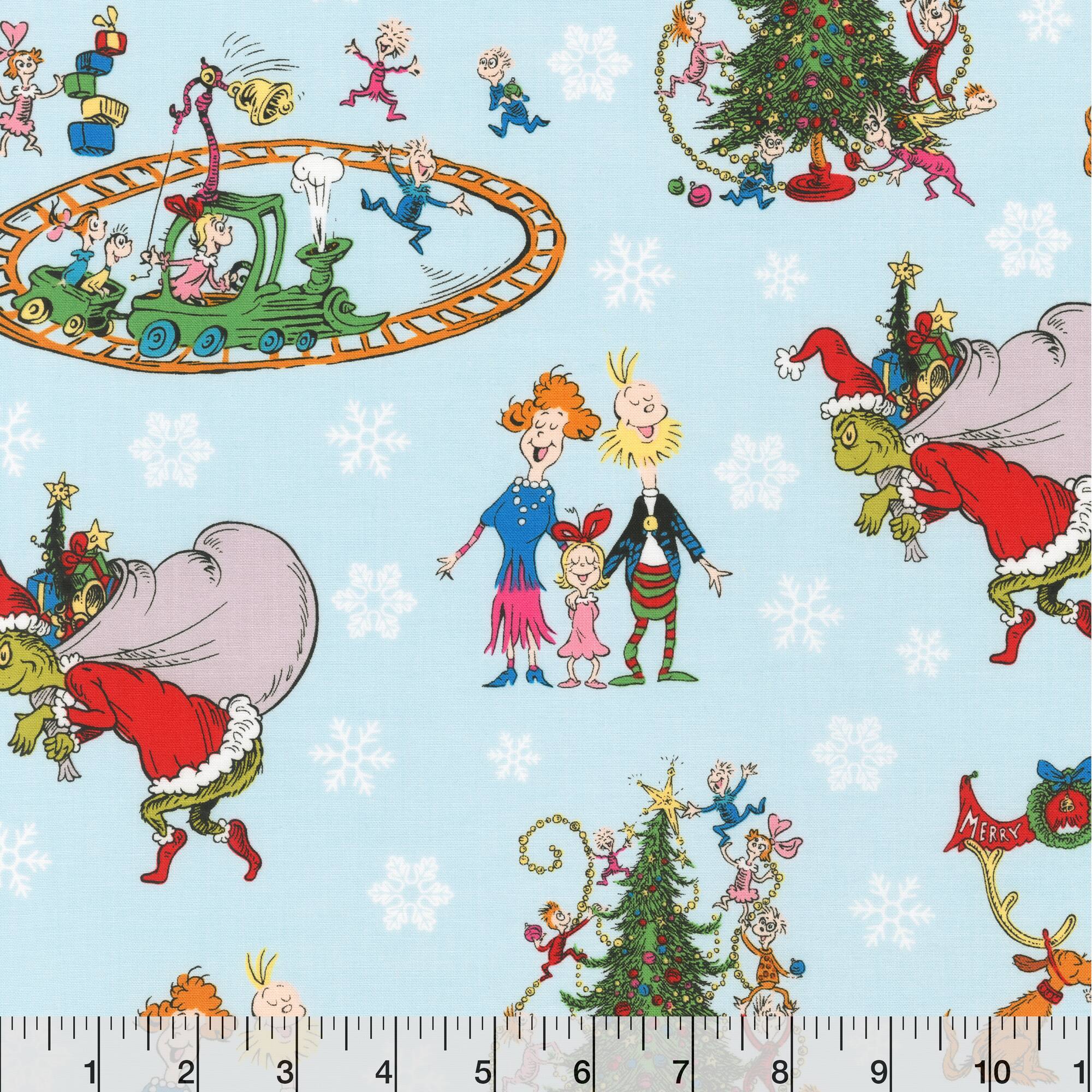 Dr. Seuss™ How the Grinch Stole Christmas Characters Cotton Fabric
